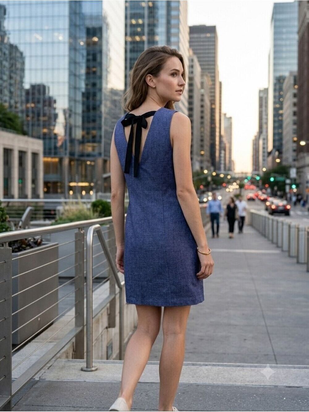 Banana Republic Purple Sleeveless Wool Blend Tie Back Sheath Dress Size 6
